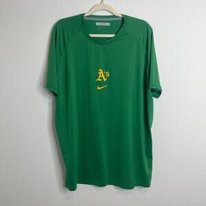 Nike Oakland Athletics A’s MLB Green Performance T-Shirt Men’s XXL Dri-Fit